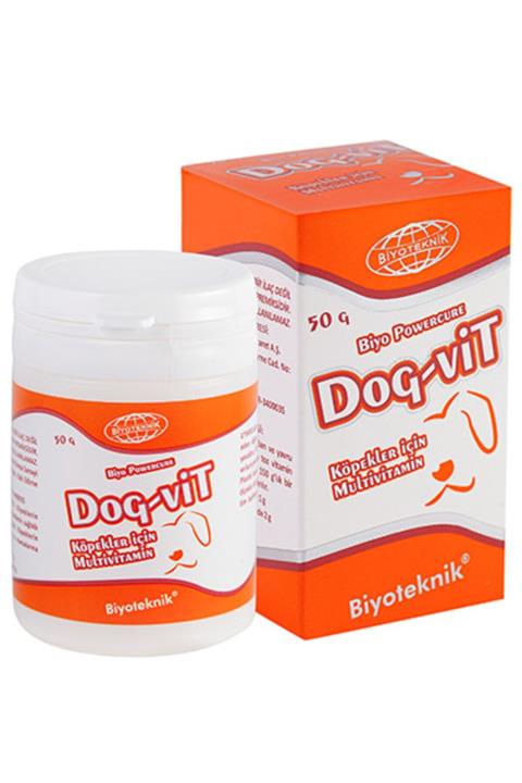 Biyoteknik Dog-vit Köpekler Için Multivitamin 50 Gr Toz Powercure Yem Premiksi