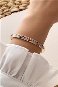 Çlk Accessories Çelik Renkli Mineli Kelepçe Çelik Bileklik Trbilek7694 B39003