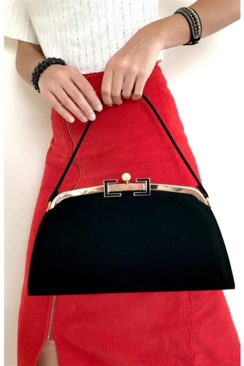 Selay Çanta C&c Model Siyah Süet Bayan Çantası