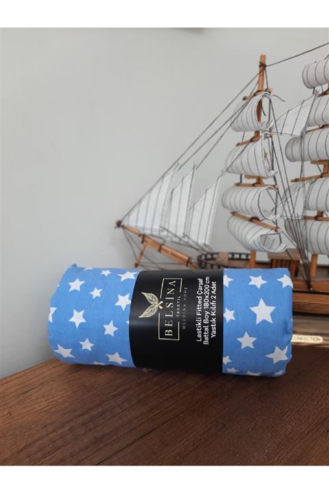 Belsina Home Pamuklu Battal Boy Lastikli Çarşaf Ve Yastık Kılıfı