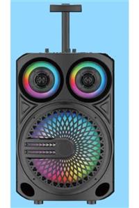 JUNGLEE Büyük Boy Bluetooth Hoparlör Tekerlekli Taşınabilir Led Işıklı Kablosuz Speaker