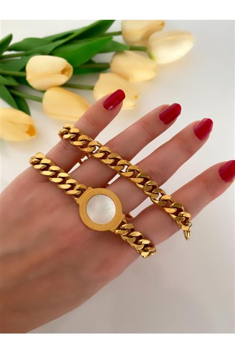 daniel ferucci Ithal Çelik Zincir Model Dolamalı Nostalji Bileklik Künye