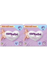 Canbebe Bebek Bezi Süper Fırsat Paketi 9-16Kg 4+No 72 Adet x 2 Paket