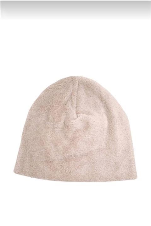 Vangel's Kadın Bej Katlamalı Peluş Bere