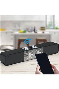 Ally Mobile Ally Q10 Soundbar Bilgisayar Tv Altı Hoparlör Bluetooth Hoparlör Fm Radyo Dijital Masa Saati