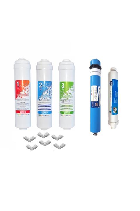 alkalinees Kapalı Kasa Su Arıtma Cihazları Için Quick Girişli 80 Gpd Membran 5 Aşamalı Filtre Seti