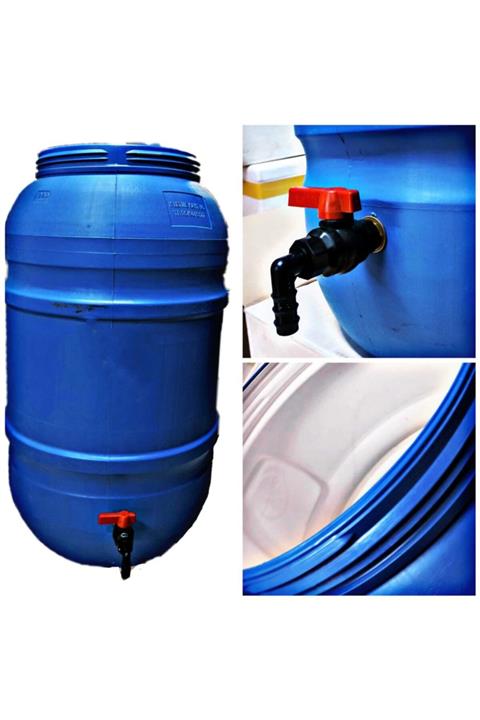 yağmur plastik 220 Litre Varil Bidon Içi Beyaz Kaplamalı Musluklu