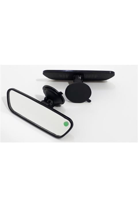 MOTAYSAN Iç Dikiz Aynası Vantuzlu Pırlanta Düz Siyah 17x5cm