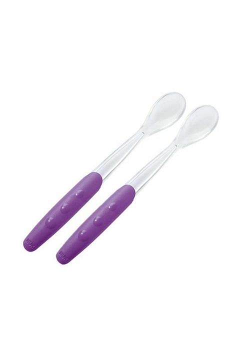 Nuk Silikon Uçlu Kaşık 2 Li Set Mor