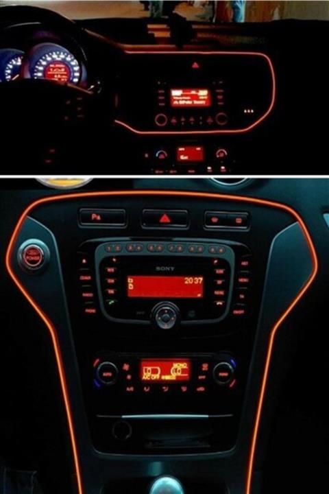 360Fly Turuncu 5 Metre Neon Ip Torpido Ledi Işıklı