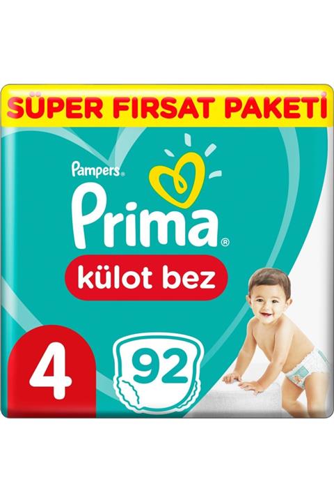 Prima Külot Bebek Bezi 4 Beden 92 Adet Maxi Süper Fırsat Paketi