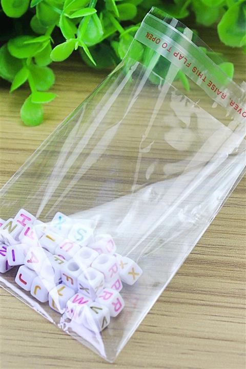 Funbou Bantlı Şeffaf Poşet / 7x10 Cm (100 Adet)