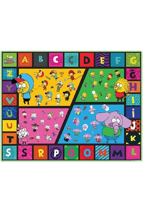 Akar Kral Şakir Harfler Ve Meslek Eşleştirmeli Oyun Halısı 100x150 cm
