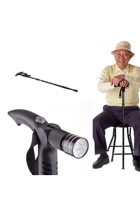 Kargolat Işıklı & Pusulalı Katlanabilir Baston (kırmızı)