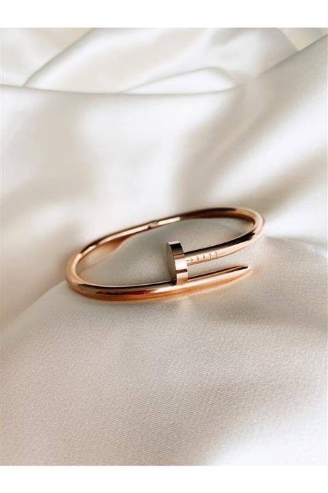 Cielo Aksesuar Unisex Çelik Çivi Model Altın Kaplama Bronz Bileklik