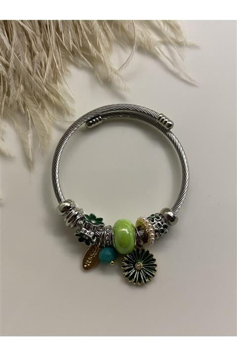 angel world Papatya Temalı Pandora Çelik Bileklik