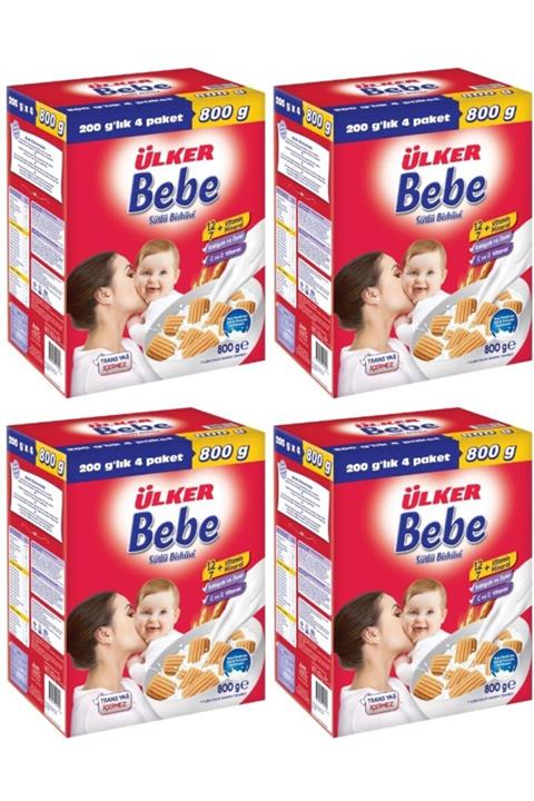 Ülker Bebe Sütlü Bisküvi 800 G 4 Adet