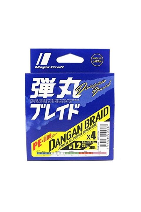 MAJOR CRAFT Dangan Braid Multi Color 4x 300m Ip Misina - 0.15mm