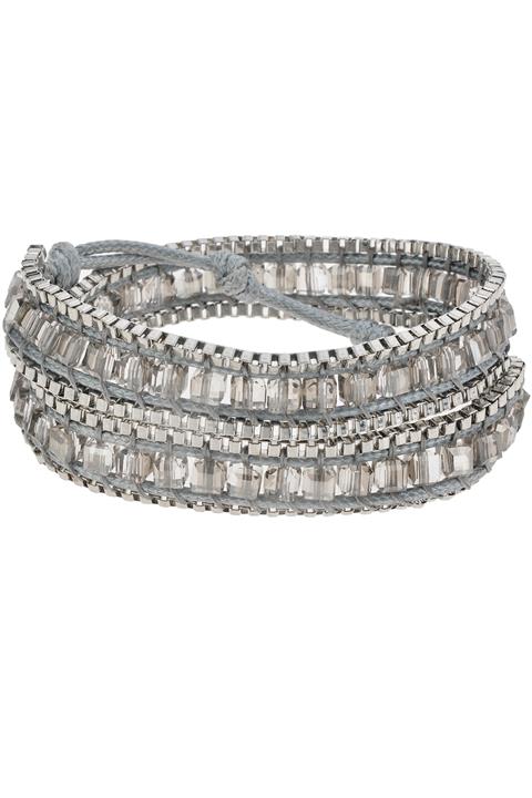 Pelin Aksesuar Füme Kristalli Tasarım El Yapımı Dolamalı Bileklik