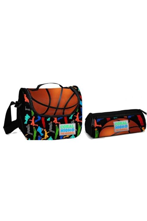Yaygan Çanta Coral High Siyah Basketbol Erkek Çocuk Beslenme Ve Kalemlik Seti