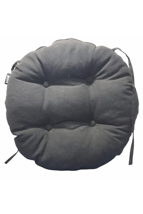 nadir home Yuvarlak Siyah Renk Puf Sandalye Minderi