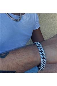 XUPING JEWELRY 13mm Silver Cuban Bileklik
