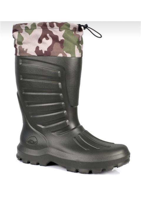 Sonimix Balıkçı Çizmesi Haki Eva Termal Çoraplı