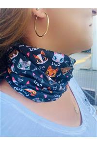 kedikerekedii Siyah Cats Kedili Kedi Boyunluk Buff Fular Baf Bandana