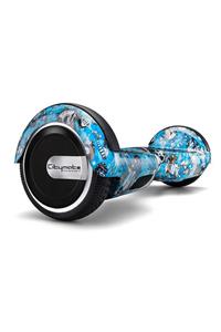 CityMate Elektrikli Kaykay Hoverboard 6.5 Inch Mavi Kurukafa Grafity Desenli Akıllı - Çanta Hediyeli