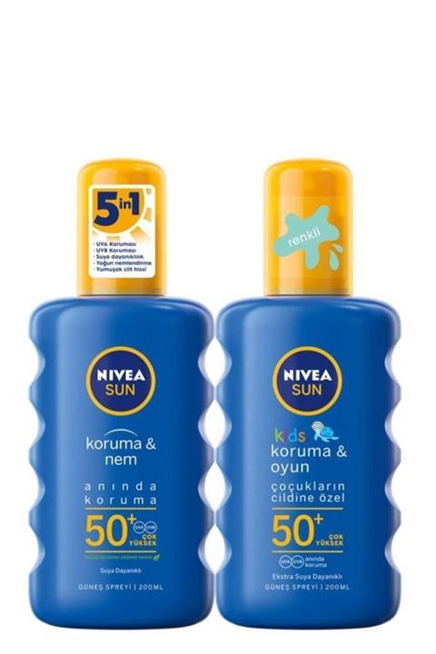 Nivea Nıvea Koruma Nemlendirici Güneş Spreyi Spf50+ 200ml + Nıvea Koruma Nemlendirici Çocuk 50 Faktör