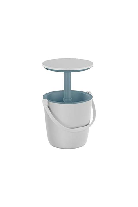LuxuryStyle Go Bar Masa Beyaz Mavi - Ölçü: 38x38x37-60 Cm - Hem Soğutucu Hem De Bistro Sehpa