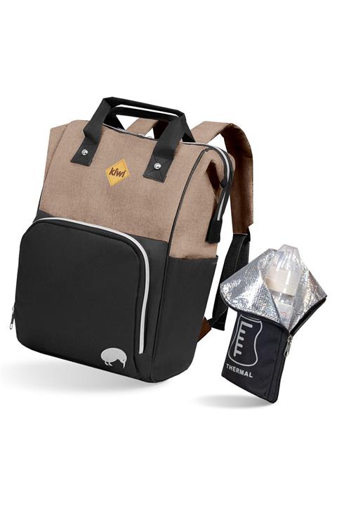 Kiwi T-bag Anne Bebek Sırt Bakım Çantası Kahve