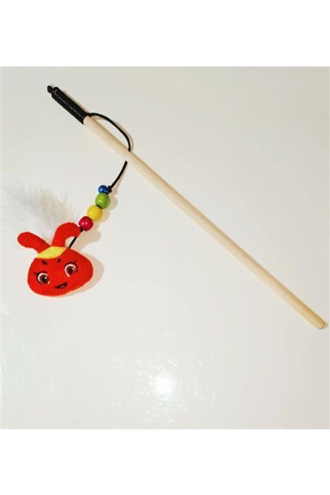 PETiTOYS Kırmızı Oyuncaklı, Zilli Kedi Oltası