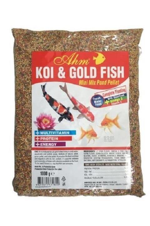 Ahm Koi Goldfish Pellet Koi Ve Japon Mix Balık Yemi 1 Kg