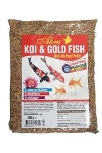 Ahm Koi Goldfish Pellet Koi Ve Japon Mix Balık Yemi 1 Kg