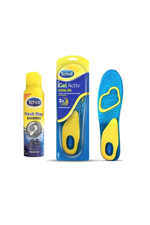 Scholl Tabanlık Günlük Erkek + Koku Giderici Ve Terleme Önleyici Ayak Spreyi 150 Ml