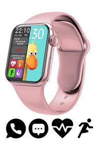 Noriyen NR12 Smartwatch Apple Iphone Android Uyumlu Nabız Ölçer Kadın Akıllı Saat Pembe