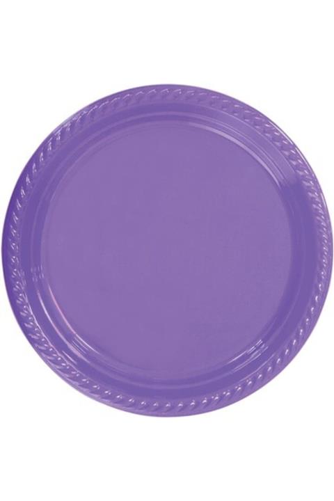 Muray Lila Renk Plastik Tabak 22cm 25li