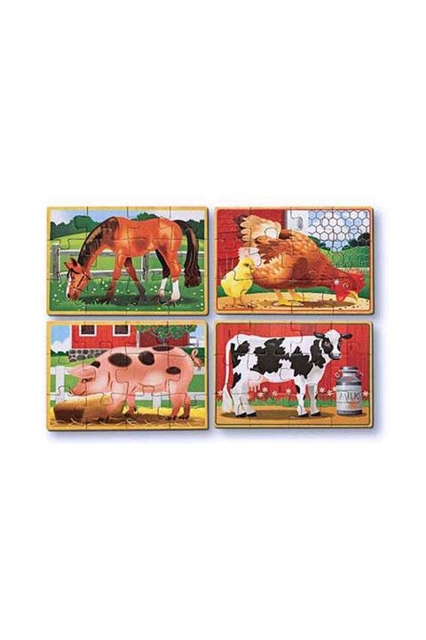 Melissa & Doug Ahşap 12x4 Yapboz Seti - Çiftlik Hayvanları