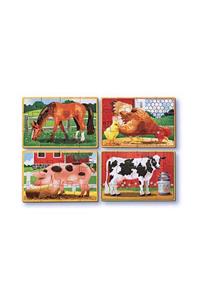 Melissa & Doug Ahşap 12x4 Yapboz Seti - Çiftlik Hayvanları