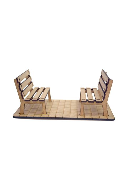 DGSM 3 D Ahşap Bank Maket Boyama