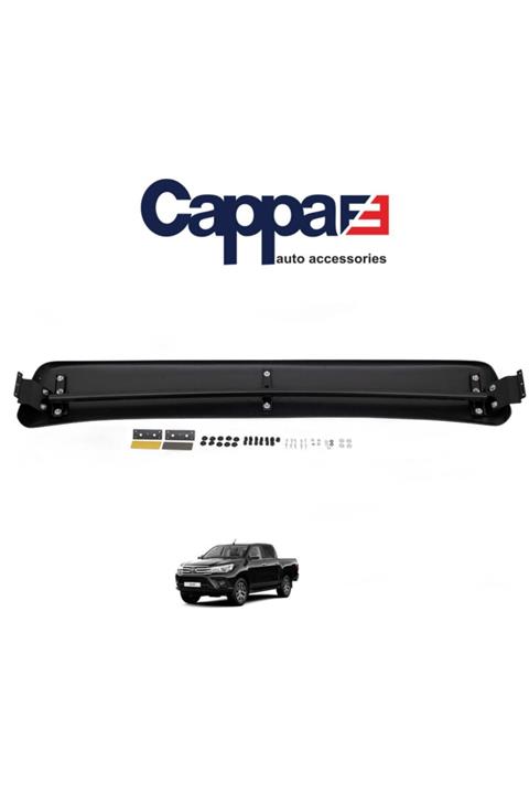 Cappafe Toyota Hilux Ön Cam Güneşliği Siperlik Akrilik Vizör Şapka Terek (Abs) Piano Black 2012-2015