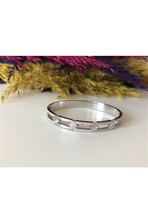 Shopella Kadın Çelik Bileklik Zincir Desen