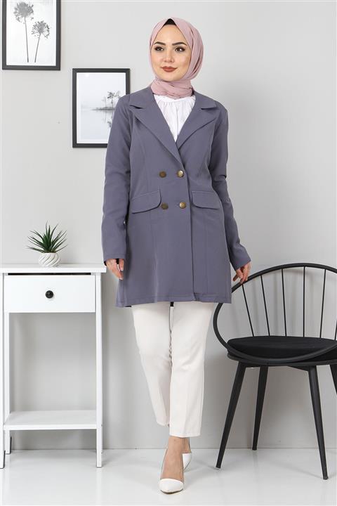 Tesettür Dünyası Blazer Ceket Tsd10747 Antrasit