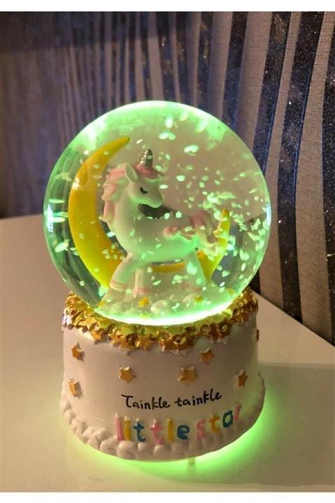 Raicon Işıklı Ve Müzikli Unicorn Moon Orta Boy Kar Küresi