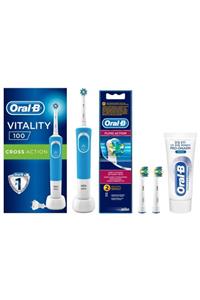 OralB D100 Vitality Cross Action Mavi+floss Action 2'li+50 Ml Diş Macunu