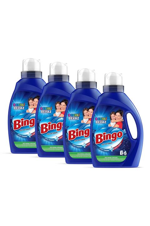 Bingo Matik Sıvı Performans Çamaşır Deterjanı 2145 ml 33 Yıkama Renkli & Beyaz 4'lü