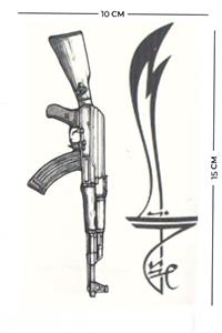 Store&Tattoo Ak47 Tüfek Ve Kılıç Geçici Dövme Orta Boy 10x15 Cm