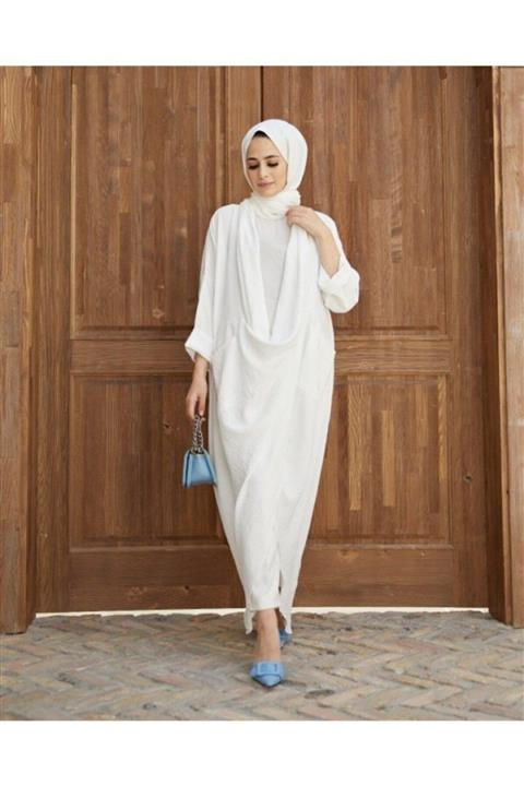 NS Suud Ayrobin Çapraz Kanguru Tunik Beyaz Model-110