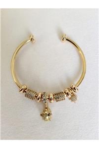 NominiButik Dainty Gold Charm Tasarım Bileklik